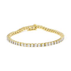 .925 Sterling Silver 1.0 Cttw Miracle-Set Diamond Round Faceted Bezel Tennis Bracelet (I-J Color, I3 Clarity)