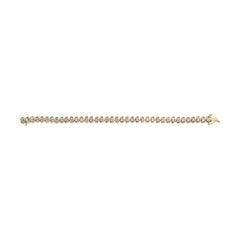 14K Yellow Gold Plated .925 Sterling Silver 1/2 Cttw Round Miracle-Set Diamond S-Curve Tennis Bracelet (I-J Color, I3 Clarity) - 7"