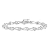 Sterling Silver Rose Cut Diamond Fashion Tennis Bracelet (0.5 cttw, I-J Color, I2-I3 Clarity)