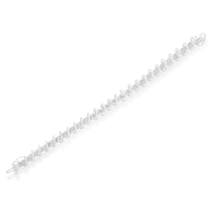 .925 Sterling Silver 3/4 Cttw Diamond Illusion Plate Link Bracelet (I-J Color, I3 Clarity) - Size 7.25"