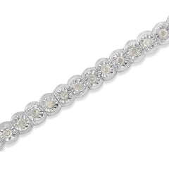 .925 Sterling Silver 1.0 Cttw Diamond Miracle-Set Cut-Circle 7" Tennis Bracelet (I-J Color, I2-I3 Clarity)