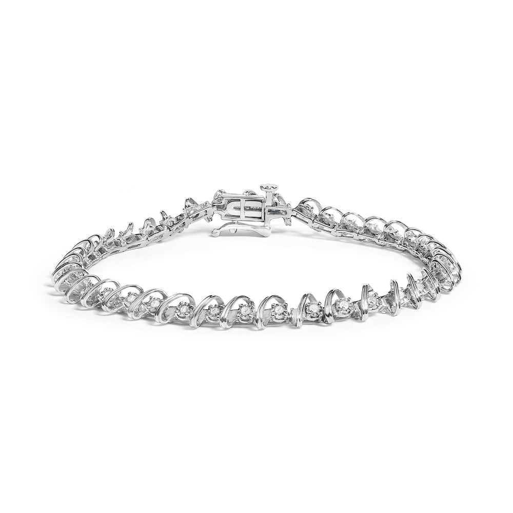 .925 Sterling Silver 1/2 Cttw Diamond Miracle-Set 7" Tennis Bracelet (I-J Color, I3 Clarity)