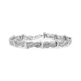 .925 Sterling Silver 1.0 Cttw Diamond Infinity & S Link Tennis Bracelet (I-J Color, I3 Clarity) - 7-1/4”