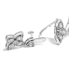 .925 Sterling Silver 1 cttw Miracle-Set Diamond 4 Leaf Clover Link Bracelet (I-J Clarity, I3 Color) - Size 7.25"
