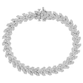 .925 Sterling Silver 2.00 Cttw Miracle Set Diamond Laurel Wreath Link Bracelet (I-J color, I3 clarity) - 7.25"