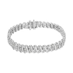 Sterling Silver 2 cttw Diamond Link Double Row Bracelet (I-J, I2-I3)