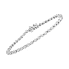 .925 Sterling Silver 1.0 Cttw Bezel-Set Round-cut Diamond Link Bracelet (I-J Color, I3 Clarity) - 7.25"