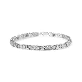 .925 Sterling Silver 1/4 Cttw Round Diamond Link Bracelet - Size 7.50" - (I-J Color, I2-I3 Clarity)