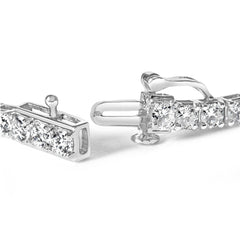 10K White Gold 6.00 Cttw Classic Natural Diamond Tennis Bracelet