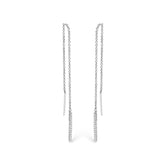 10K White Gold 1/10 Cttw Diamond Threader Earrings