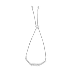 .925 Sterling Silver Diamond Cushion Frame Heart-Sides Twist 4”-10” Adjustable Bolo Tennis Bolo Bracelet (I-J Color, I3 Clarity)