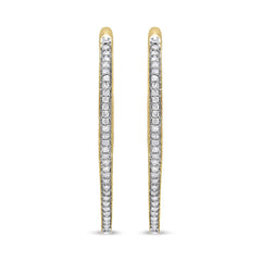 10k Yellow Gold Round Cut Diamond Earrings (1 cttw, I-J Color, I2-I3 Clarity)