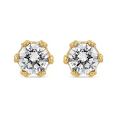 14K Gold 1/2 Cttw Round Diamond Crown Stud Earring (I-J Color, I1-I2 Clarity)