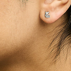 .925 Sterling Silver Round Cut Diamond Fashion Earrings (0.10 cttw, I-J Color, I2-I3 Clarity)