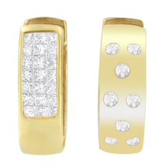 14K Yellow Gold 1/3 cttw Diamond Hoop Earrings (H-I, VS1-VS2)