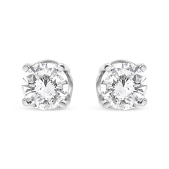 14K White Gold 3/4 Cttw Lab Grown Diamond 4-Prong Classic Stud Earrings (F-G Color, VS2-SI1 Clarity)