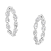 10K White Gold Diamond Hoop Earrings (1 1/2 cttw, H-I Color, I1-I2 Clarity)