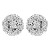 10KT White Gold 1/4ct Diamond Floral Cluster Stud Earring (I-J, I1-I2)