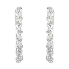 Sterling-Silver Diamond Hoop Earring (1/2 cttw, I-J Color, I3 Clarity)
