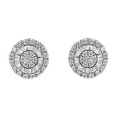 Sterling Silver Diamond Cluster Earrings (1 cttw, I-J Color, I2-I3 Clarity)