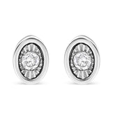 .925 Sterling Silver 1/10 Cttw Miracle-Set Diamond Stud Earrings (I-J Color, I2-I3 Clarity) - Choice of Shapes