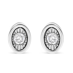 .925 Sterling Silver 1/10 Cttw Miracle-Set Diamond Stud Earrings (I-J Color, I2-I3 Clarity) - Choice of Shapes