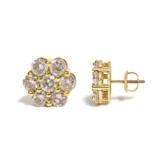 14K White Gold 4 cttw Diamond Flower Earring (H-I Clarity, SI2-I1 Color)