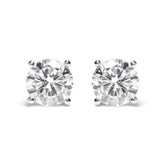 IGI Certified 14K White Gold 5.00 Cttw Round Brilliant-Cut Lab Grown Diamond Classic 4-Prong Stud Earrings with Screw Backs (F-G Color, SI1 Clarity)
