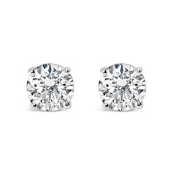 Platinum Round Lab Grown Diamond Solitaire Stud Earrings