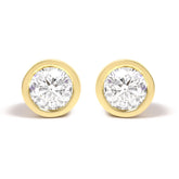 14K Gold Lab Grown Diamond Screw-Back Classic Bezel Solitaire Stud Earrings (G-H Color, VS2-SI1 Clarity)
