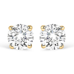 14K Gold 1.0 Cttw Lab Grown Diamond Solitaire Stud Earrings