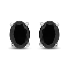 14K White Gold 1/2 Cttw Round Brilliant-Cut Black Diamond Classic 4-Prong Stud Earrings with Screw Backs (Fancy Color-Enhanced, I2-I3 Clarity)