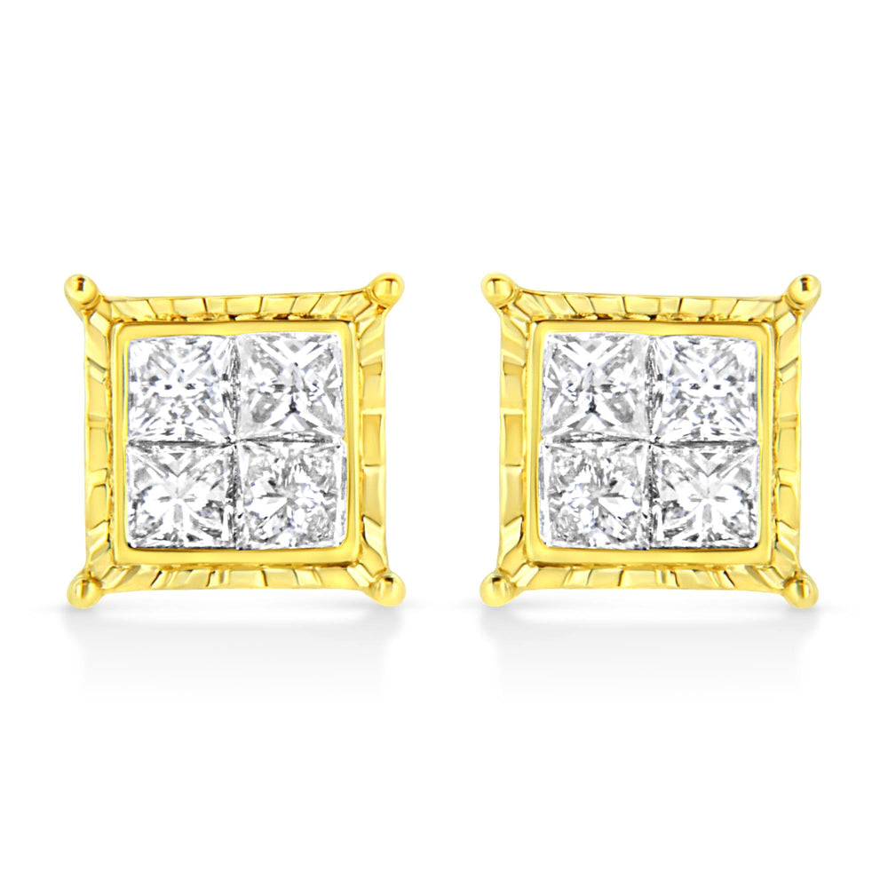 14K White Gold 1.0 Cttw 4-Prong Set Brilliant Round-Cut Solitaire Lab Grown Diamond Push Back Stud Earrings (E-F Color, VVS2-VS1 Clarity)