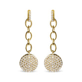 14K Yellow Gold 1.0 Cttw Diamond Chain Cluster Dangle Chain Earrings (I-J Color, I1-I2 Clarity)