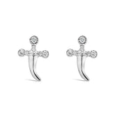 .925 Sterling Silver Diamond Accent Knife Earrings (H-I Color, I2-I3 Clarity)