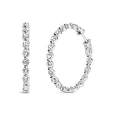 14K White Gold 5.00 Cttw Lab Grown Diamond Inside-Out Hoop Earring