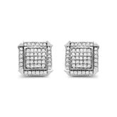 10K White Gold 1.0 Cttw Diamond Composite with Halo Stud Earrings (H-I Color, I1-I2 Clarity)