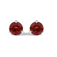 14K White Gold 3/4 Cttw Red Lab-Grown Diamond Classic 3-Prong Martini Set Solitaire Stud Earrings