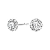 14K White Gold 1/3 Cttw Lab-Grown Diamond Halo Stud Earring (F-G Color, VS1-VS2 Clarity)
