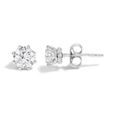 14K White Gold 1.0 Cttw Lab-Grown Diamond 8 Prong Hidden Halo Stud Earrings (F-G Color, VS1-VS2 Clarity)
