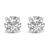 Platinum Round Lab Grown Diamond Solitaire Stud Earrings