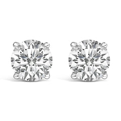 Platinum Round Lab Grown Diamond Solitaire Stud Earrings
