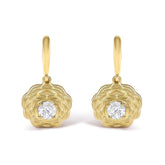14K Yellow Gold Plated Sterling Silver 5/8 Cttw Lab Grown Diamond Flower Drop Earrings