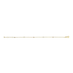 14K Yellow Gold Alternating Red Ruby and White Diamond Bezel Station Chain Bracelet (I-J Color, SI2-I1 Clarity) - 7.5" Inches