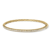 14K Gold 1.00 Cttw Half Eternity Diamond Bangle Bracelet (G-H Color, SI2-I1 Clarity) - 7" Inches