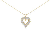.925 Sterling Silver 3.00 Cttw Round Cut Diamond Cluster Heart 18" Pendant Necklace (K-L Color, I1-I2 Clarity)