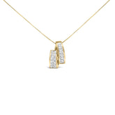 14K Yellow Gold 1 5/8 cttw Princess and Baguette Cut Diamond Fashion Pendant Necklace (G-H, VS2-SI1)
