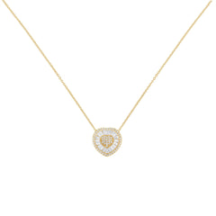 10KT Yellow Gold Diamond Heart Pendant Necklace (1/2 cttw, H-I Color, I1-I2 Clarity)