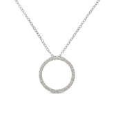 .925 Sterling Silver 1/3 Cttw Round-cut Diamond Open Circle Halo 18" Pendant Necklace (I-J Color, I2-I3 Clarity)