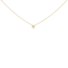 10K Gold 1/10 Cttw Bezel Set Solitaire Princess Cut Diamond Kite Shaped Pendent Necklace - 18" Inches